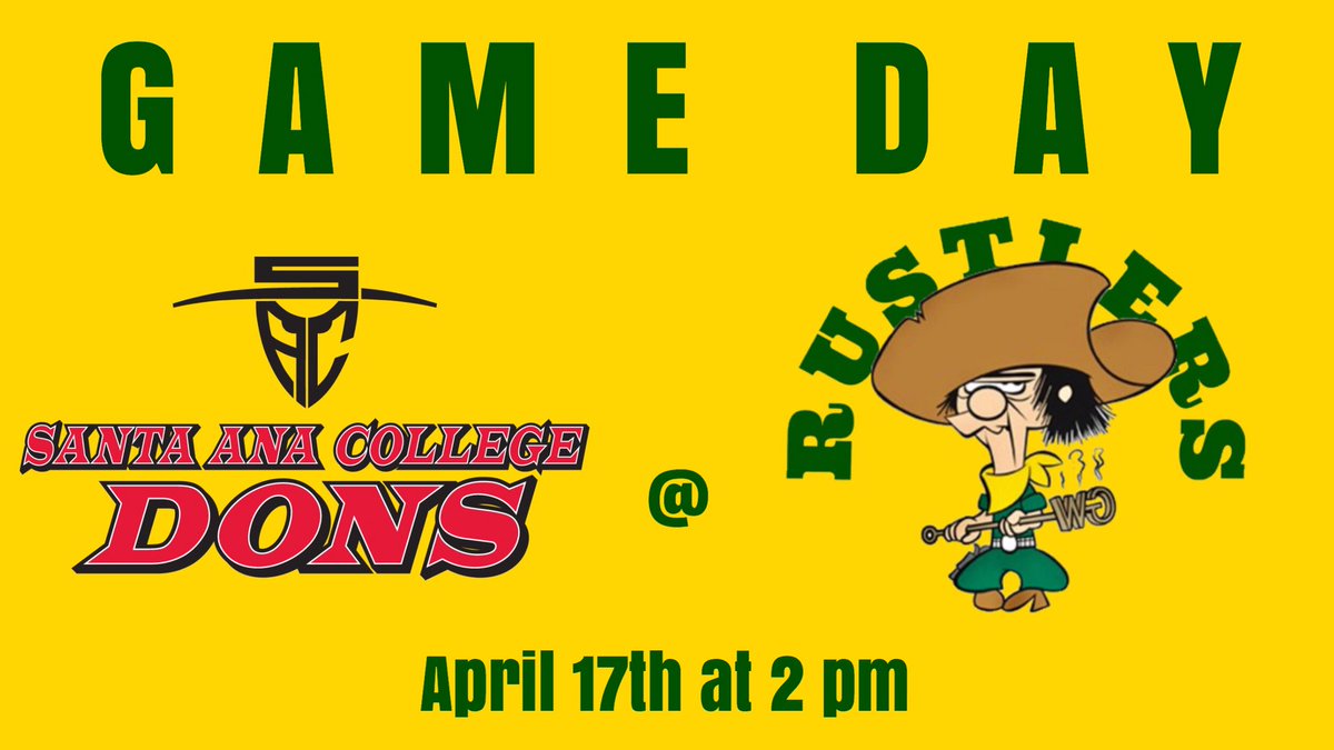 RustlersWest's tweet photo. GAME DAY:  Golden West host Santa Ana today, first pitch at 2 pm. Come out and support your Rustlers. #GDUB #RUSTLERSBASEBALL https://t.co/lbnyN6sLGH