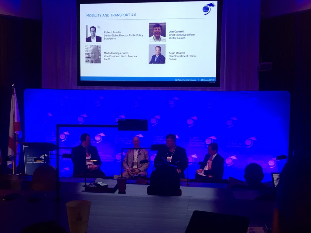 monicAlarcon's tweet photo. Forum on #mobility and #transportation 4.0 and pushing the envelope in how things (ourselves included) move #AutonomousVehicles #rockets #AirAndLand at #MiamiWSF @AmericasForum https://t.co/3JvcQ6w1PQ