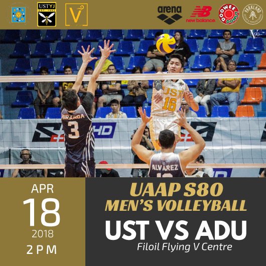 TheUSTYJ's tweet photo. “Winners are not people who never fail, but it is those who never quit.” - Anonymous
Let us support the UST Tiger Spikers until the end! #GoUSTe #UAAPSeason80Volleyball
#ArenaWaterInstinct #newbalancePH #DooweeDonut #parklandmfg
(c) @varsitarianust https://t.co/Mo18y3jA6i