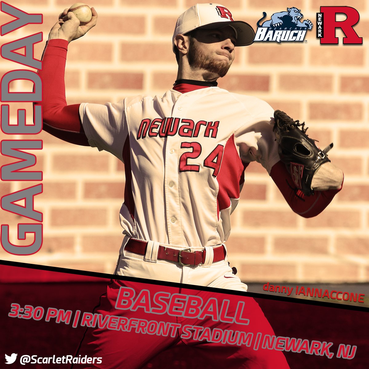 ScarletRaiders's tweet photo. ⚾️ #GAMEDAY for @RURaiderbasebal as the guys look to get back into the win column against @BaruchAthletics. Game is in #Newark at Riverfront Stadium (changed from Jersey City).

📍: #BrickCity
⏰: 330pm
📊: https://t.co/leiShNo4mC

#d3b #d3baseball #rnbase #d3sports https://t.co/g6eipQtX6Y
