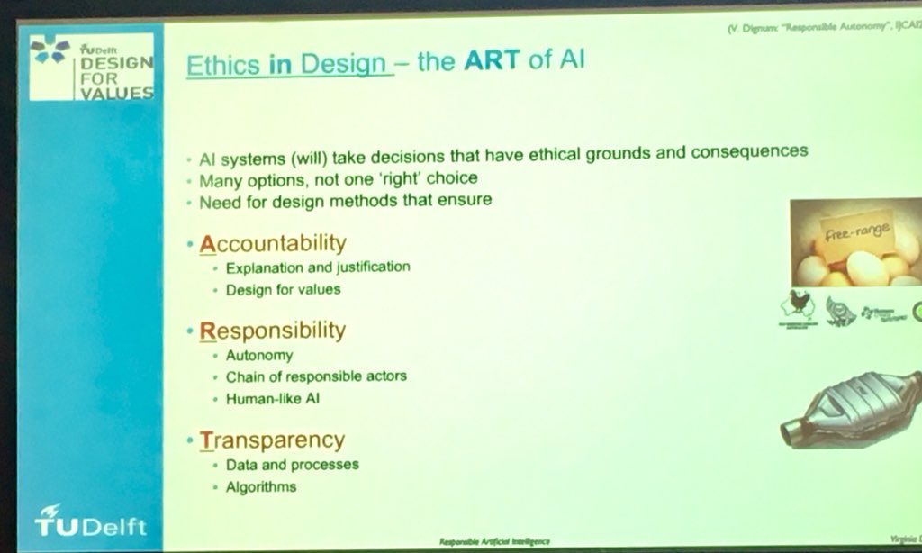 AsheValdes's tweet photo. Seeking a framework for ethical design for AI? I love this elegant and memorable model presented by @vdignum at the @PACT_tudelft kickoff with @AMS_institute https://t.co/N4R84NTReJ