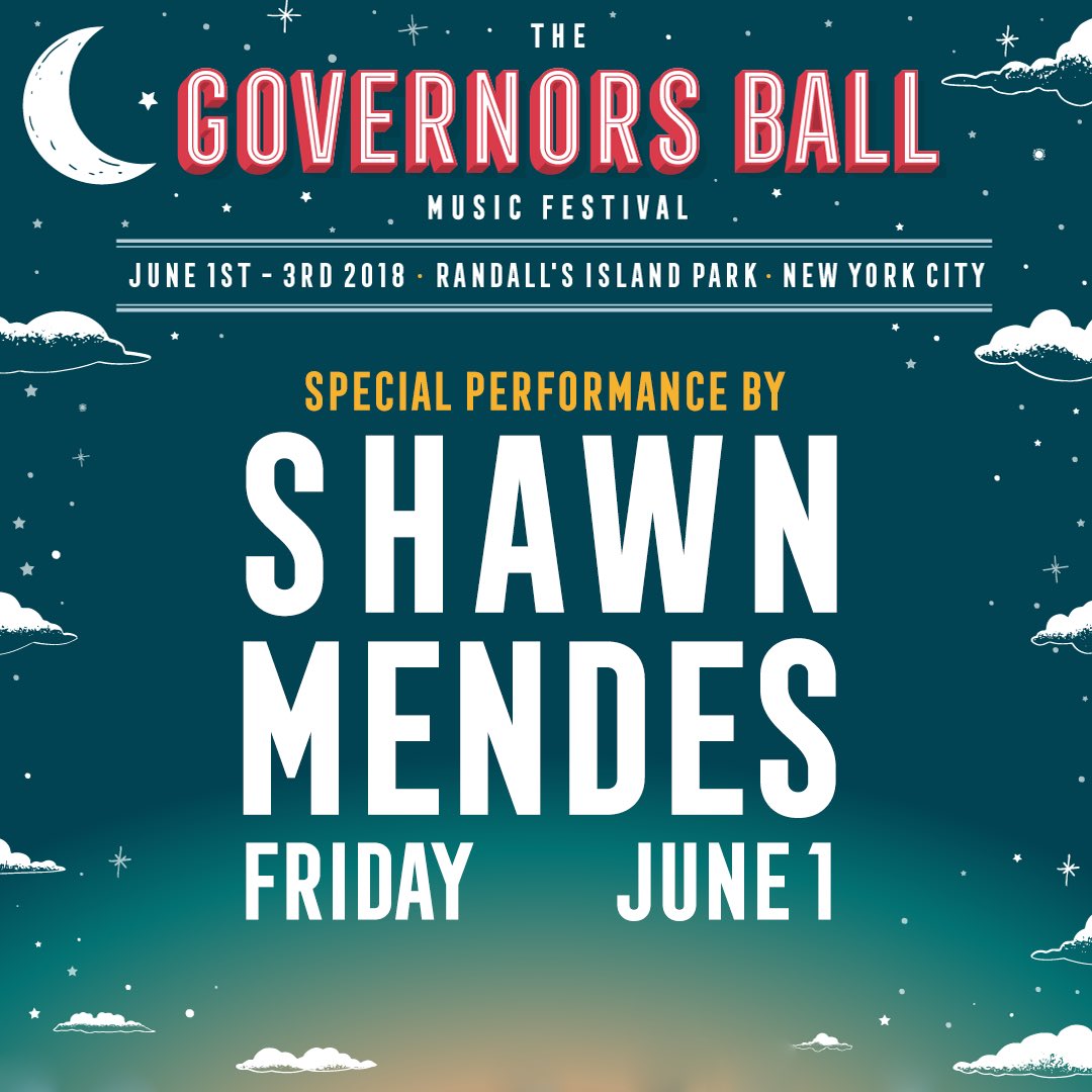 ShawnMendes's tweet image. Gov Ball June 1st. See you there x