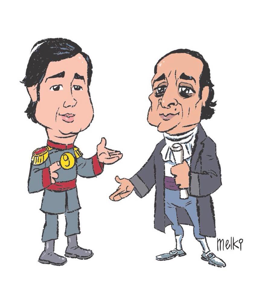 OmarOcamposPy's tweet photo. Gracias Melki por tu apoyo! 🇵🇾🌟👏🏻
Omar Ocampos, integra el grupo de rock “Próceres de Mayo”.
Jorge Ramos, actor que interpreta al Dr. Francia. 

Ambos rumbo al Congreso, caricaturados por @MelkiMelgarejo. 
#DiputadoAsunción - #Lista9. 🇵🇾💛 https://t.co/NA8ikfftUF