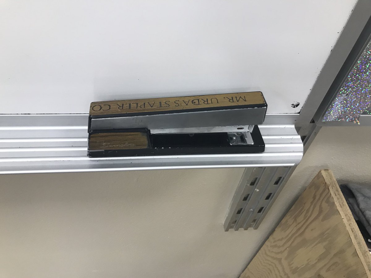 FanpageUrda's tweet photo. If you need your papers stapled, come on down the Mr. Urda’s room and use Mr. Urda’s Stapler Co. “The Best Staplers” https://t.co/tZ14XofXKw
