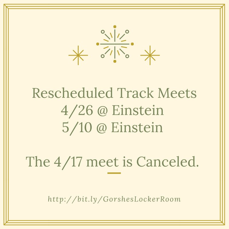 wilsonraiders's tweet photo. The track meet with KA on April 17th has been canceled and moved to May 10th  at @EinsteinEagles . The meet that was canceled with Einstein last week will be held at Einstein on April 26th.

For the most up to date spring sports schedule please check out https://t.co/SsRet7W94w https://t.co/NQl3otvoBe