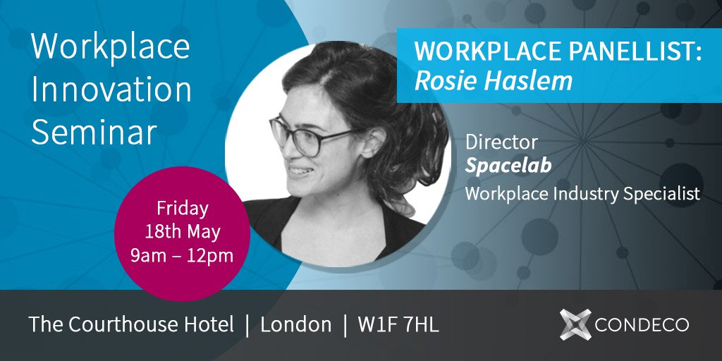 CondecoUK's tweet photo. We are excited to annouce Rosie Haslem from @WeAreSpacelab will be joining the Expert Workplace Industry Panel #WorkplaceTech18 #London @RoseHaslem @CondecoUK https://t.co/zBf0LQeJvJ https://t.co/6yQHSq8Vo1