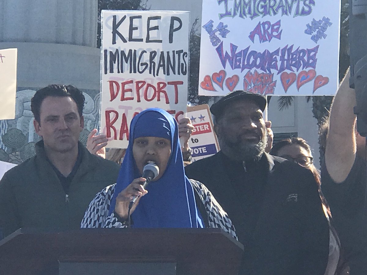 SDIndivisible's tweet photo. Dear @KristinDGaspar,
In case you didn’t hear her @Ismahan_M_A has some important words for you.
Don’t take our county backwards with this shameful vote or
👉 we will vote you out!
#StandWithCA
Best,
San Diego
P.S. - Lots of CA49 constituents here today Kristin
#SDStandsUp https://t.co/g1zFuN3td7