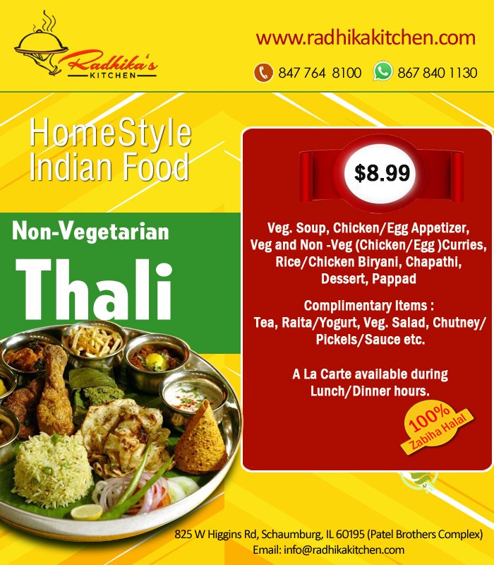 desicurrypoint1's tweet photo. #Happy_Hours Special
#Veg_Thali Special
#Non_Veg_Thali Special
Radhika's Kitchen Desicurrypoint
@Schaumburg, IL 60195 https://t.co/jrP1eKggku