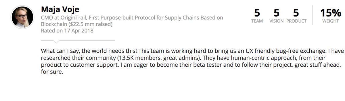 I've just written an independent @ICObench review for <a href="/coinstocksio/">CoinStocks.io</a>. 
I am very impressed with their community management and 
amazing (organic!) pre- #ICO traction. I am glad that <a href="/origin_trail/">OriginTrail</a> community members are so active in #crypto and launch their own projects. Good luck!