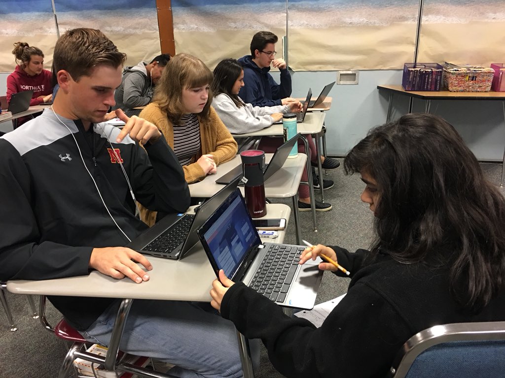 ellenweinstock's tweet photo. Precalc seniors @NorthgateHS practicing logarithms #havingfun #lotsfun playing team Quizlet https://t.co/36Go826dJG
