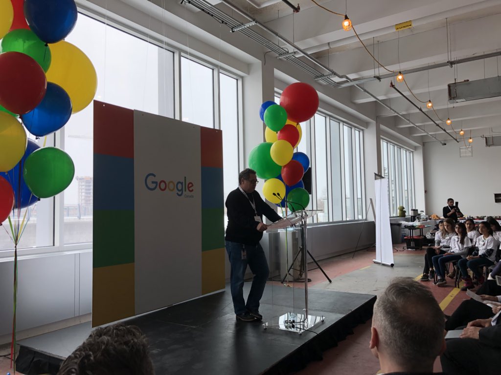 UWaterloo's tweet photo. .@googlecanada is funding $400,000 to #UWaterloo with the aim of developing a new centre for @uwaterlooWiS to help close the gender gap in tech. #GoogleKW #womeninSTEM https://t.co/Qq8DPnukYH