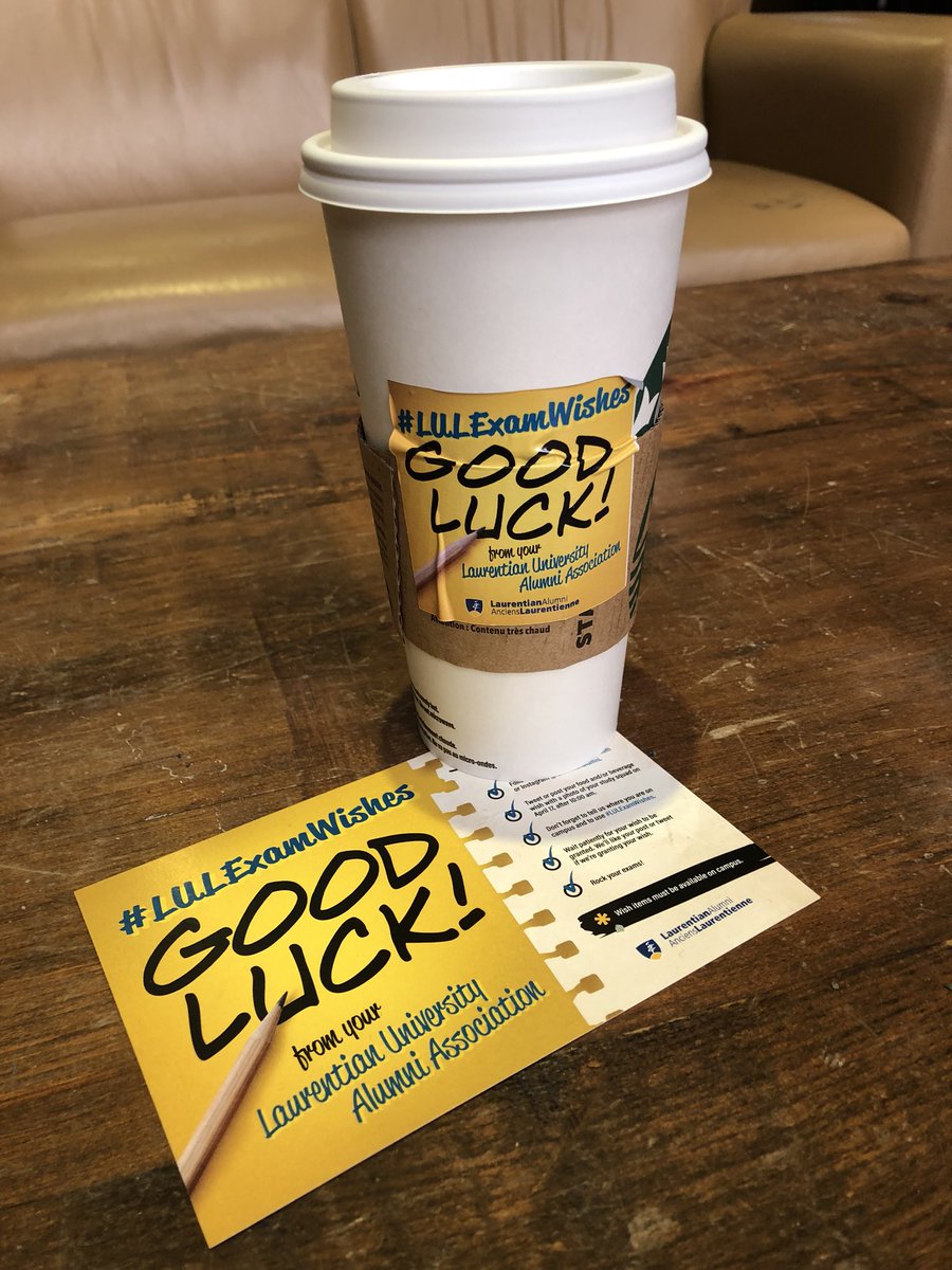 TooleyAmber's tweet photo. #LULExamWishes coming true today on campus. Thank you @LaurentianAlum for keeping @GSAAEES and @mon_aef caffeinated! https://t.co/QqKLKdKwKr