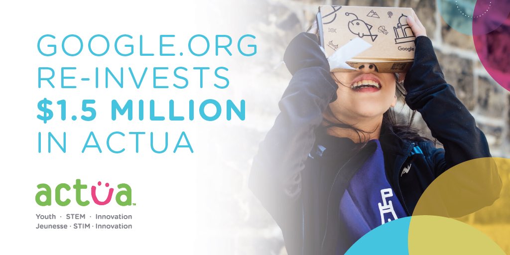 googlecanada's tweet photo. Proud to reinvest $1.5M of https://t.co/312ZM91x6A funding for @ActuaCanada to continue our Codemarkers program, offering year-round computer science workshops for kids #GoogleKW (2/5) https://t.co/u0sOTYtprS