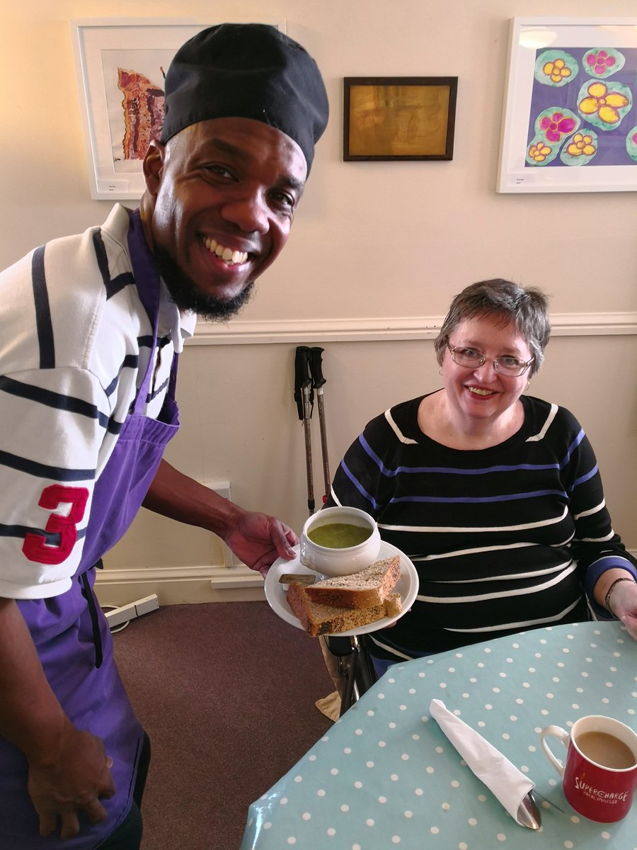 GrangeCentreCEO's tweet photo. I had a tantalising time at our cafe in Dorking this morning, and loaded up with takeaway boxes to share at home tonight. Lemon meringue pie caused a great deal of excitement. Last day for cafe manager Jo Simons, too, which we marked with carrot cake back at @TheGrangeCentre https://t.co/gY9kgCqMEE