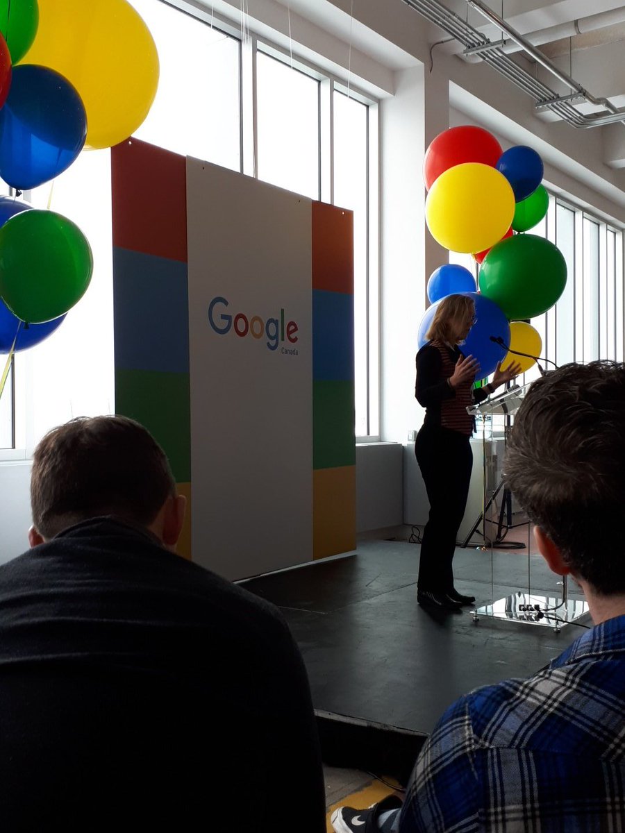 WaterlooMath's tweet photo. Prof @JoAtlee talks about building a community for girls in computer science thanks to funding from @googlecanada @Technovation_CA @wicsuw #GoogleKW #UWaterloo https://t.co/MbBbTk5rT6