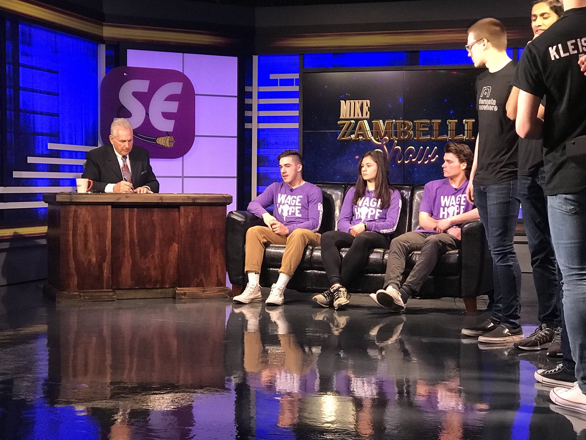 ehs_lacrosse's tweet photo. Thank you Mike Zambelli, @sectv, and @TV2_Sports for hosting us today and helping us raise awareness for both 
@PanCAN and @HEADstrongFnd 
#WageHope 
#TeammateTuesday with @lizzyninesling https://t.co/YIhOW0j9ji