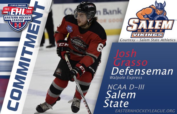 EHL_Hockey's tweet photo. Grasso Commits to Salem State

Express Defenseman Set to Join Vikings this Fall - https://t.co/e4nVjBMjf3 #Eshow https://t.co/aUQN9nGXF5