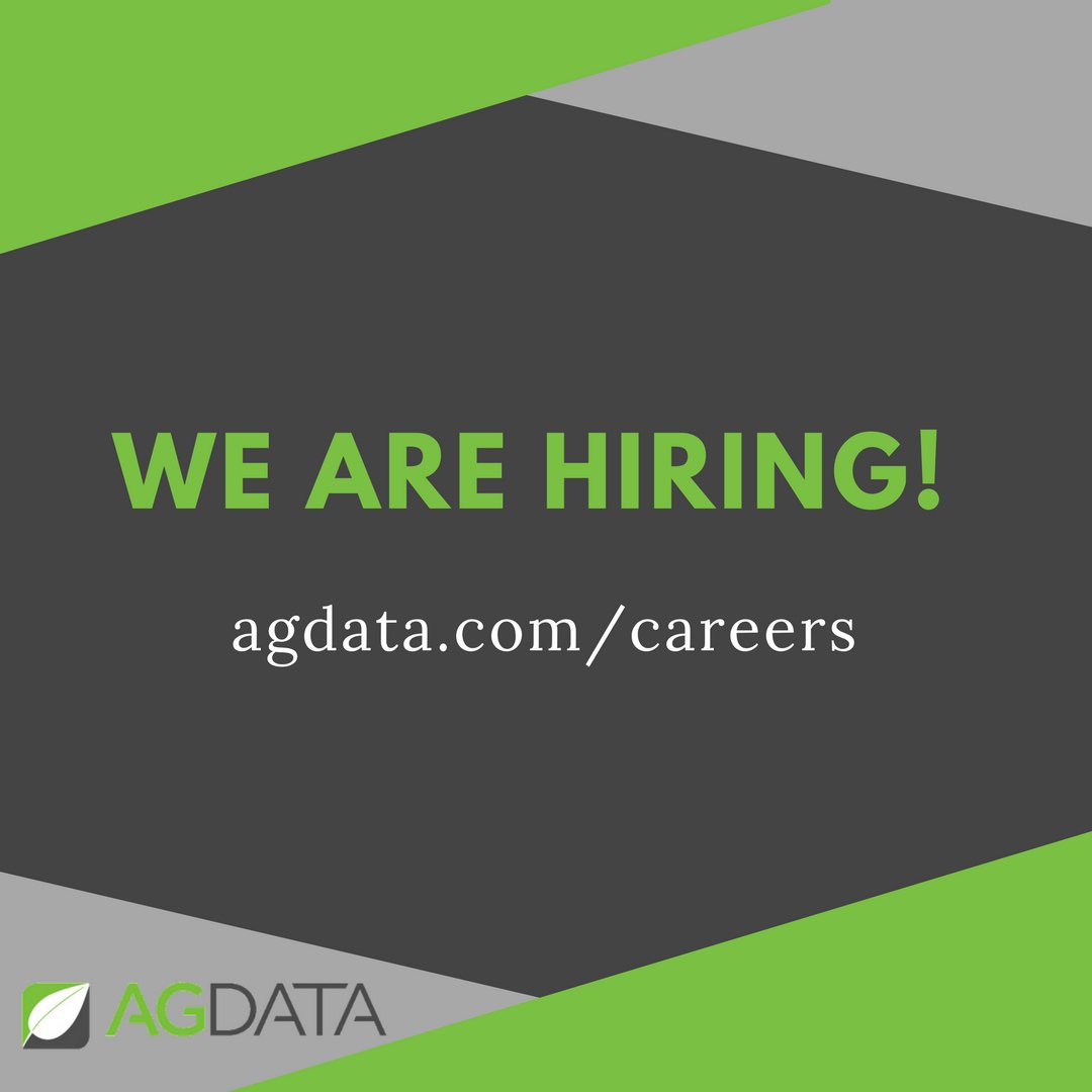 We're hiring! Check out bit.ly/agdatacareers to see what we have available.