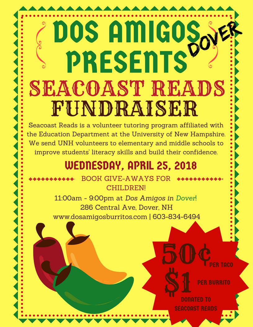 FUNDRAISER APRIL 25TH AT DOS AMIGOS IN DOVER!!!