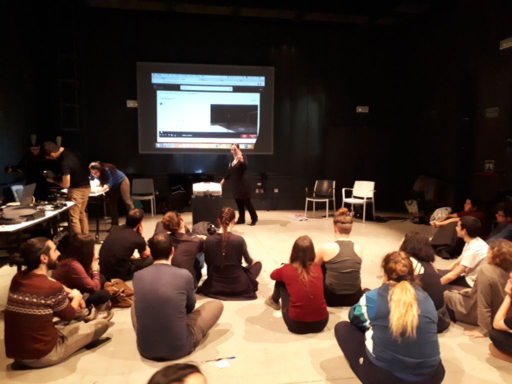 Wholodance_EU's tweet photo. @AmaliaMarkatzi and @KaterinaElRaheb explaining the #WhoLoDancEMovementLibrary for #DanceLearning at @NavesMatadero #Madrid #Dance #ComputerScience https://t.co/fBklmlTtXd