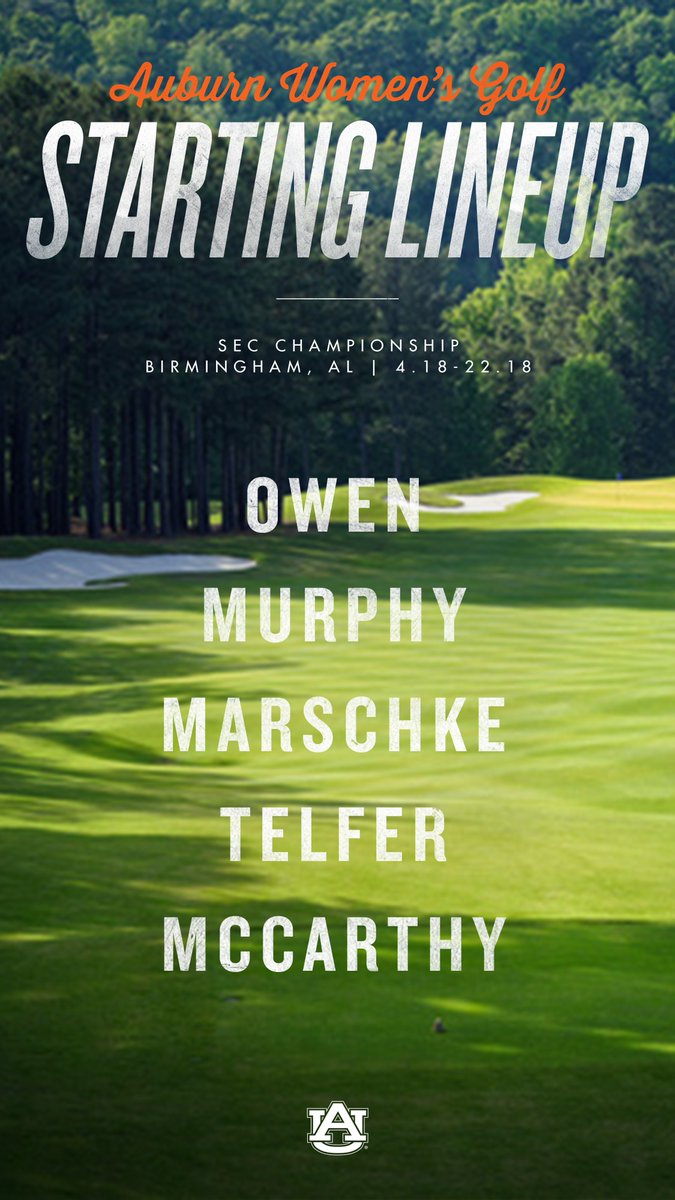The <a href="/SEC/">Southeastern Conference</a> ⛳️Championship begins Wednesday morning! We tee off at 8:50 a.m. on hole No. 1⃣. 

Our starting lineup is ⬇️