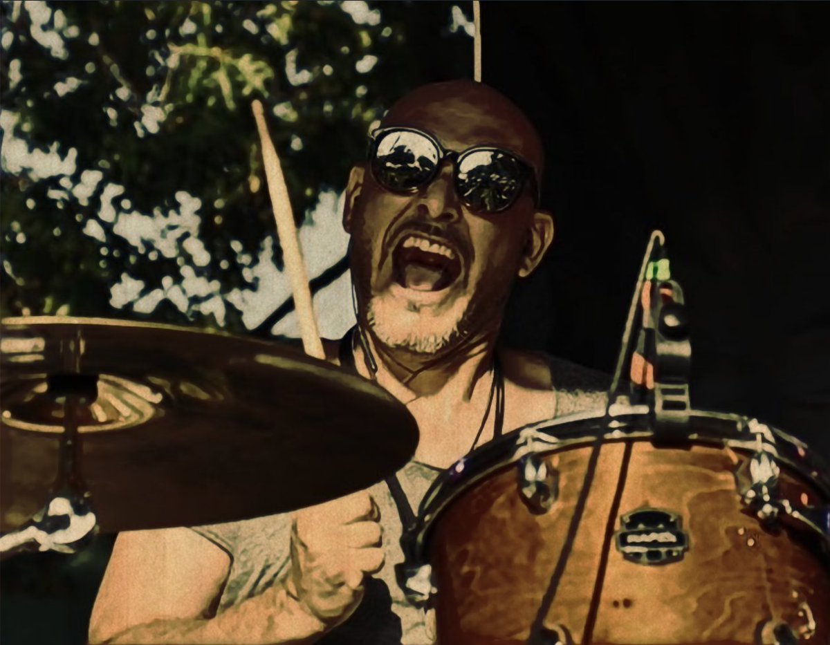 Smashing the skins with Mr. <a href="/paisteone/">Troy Larabie</a> at #voodoorockfest last summer.
#bandphotography #livemusic #festival #canada #sepia
