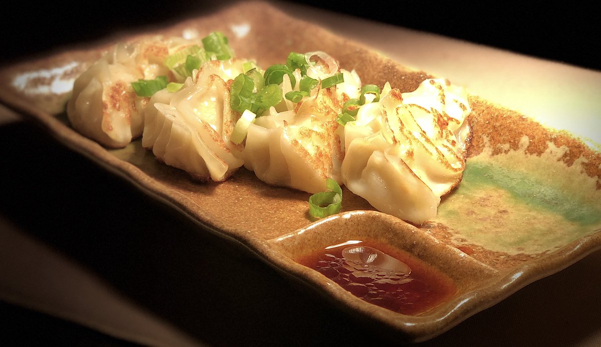 Our handmade chicken #gyozas, steamed then grilled and served with yuzu-ponzu, are a delicious indicator of the range of Japanese cuisine - #notjustsushi