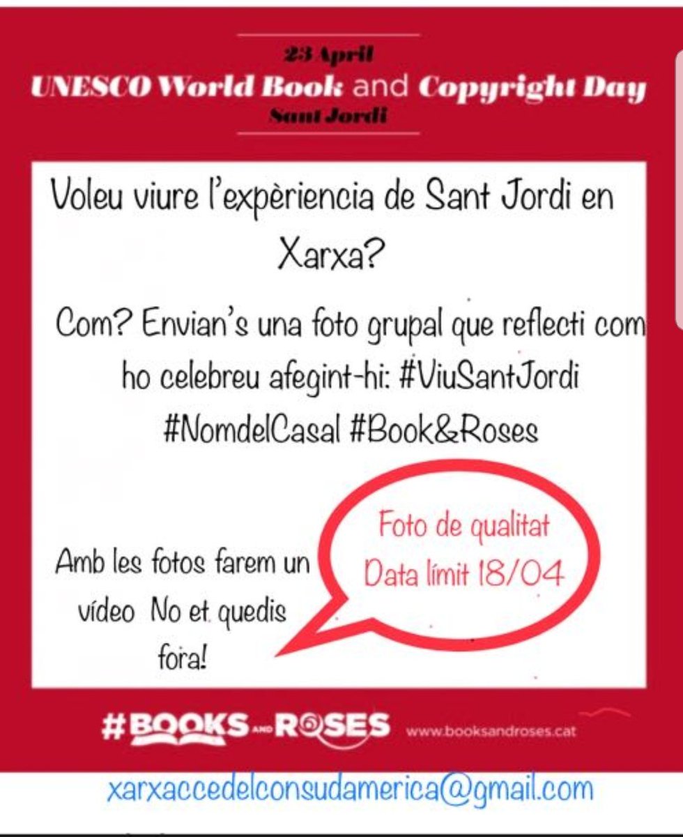 XarxaCCEConSud's tweet photo. Hem engegat la campanya #SantJordienXarxa per compartir tot el que fan les #CCE del #ConSud
en aquesta celebració de la nostra terra @Catexterior @tamaragc1515 @FIEC1 @BooksRosesWorld #FemXarxa https://t.co/qpgLrGCmto