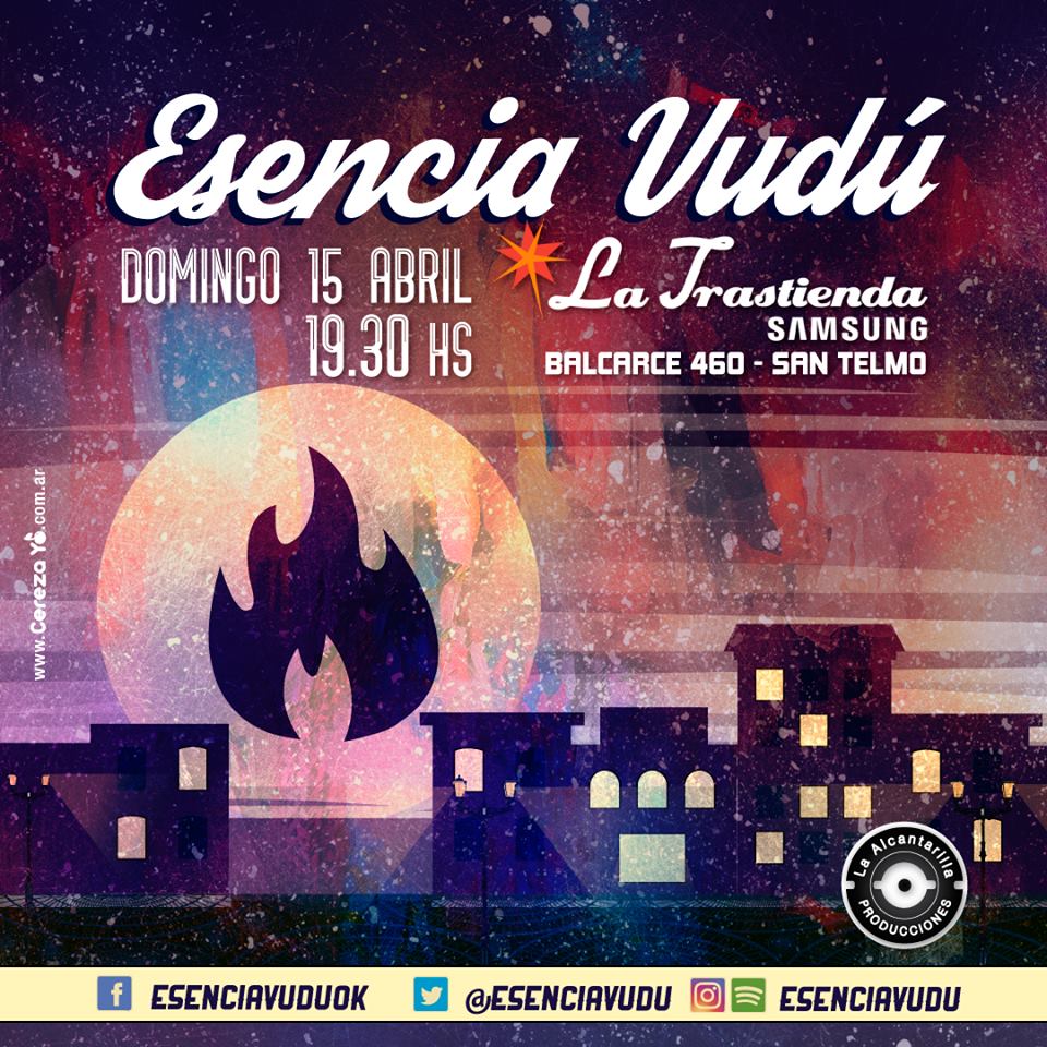 ÚLTIMO DÍA para conseguir tu entrada anticipada para el show de este domingo de <a href="/Esenciavudu/">Esencia Vudú</a> en La Trastienda!!!!!!!!!!!!!!!!