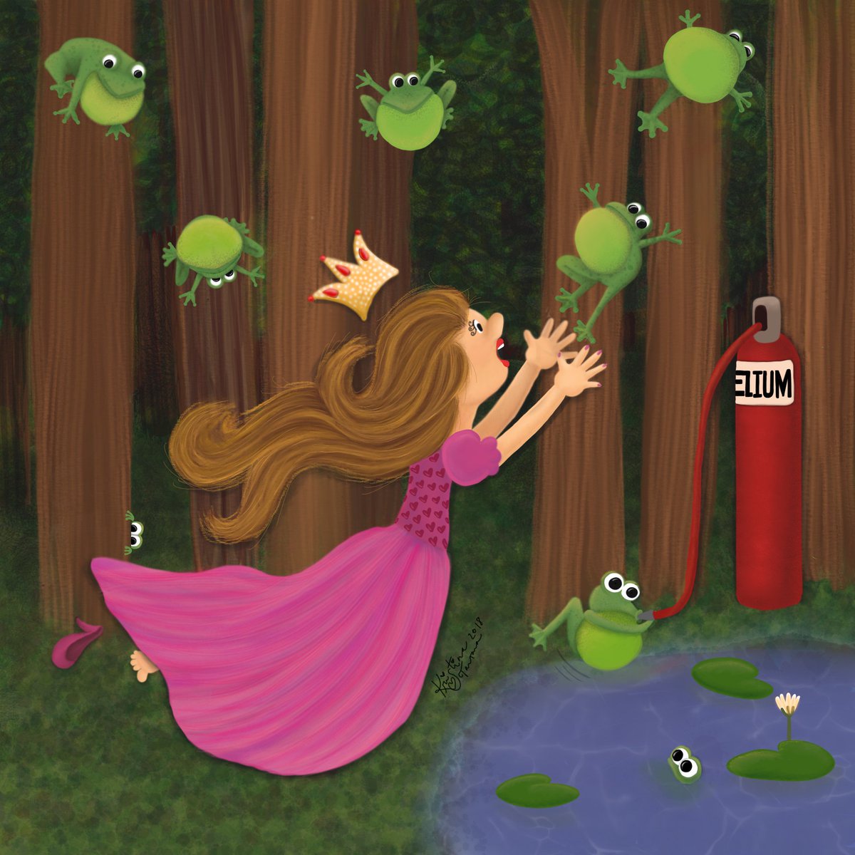 Kristi_Tartara's tweet photo. Today is @Animaloonies frog day! I hope these frogs can escape the kiss of the princess. 😘
#animaloon #FrogloonDay #kidlit #kidlitart #kidillustrator #illustration #childrensbooks https://t.co/QVIIZM6zv3