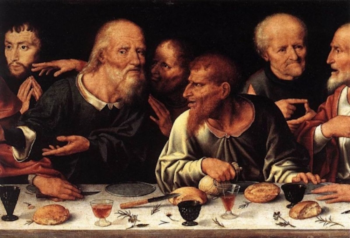 MrEwanMorrison's tweet photo. RED. Pt 2. JUDAS is often portrayed as having red hair in medieval art.  Red is "The Judas Color". It's likely that red was chosen to make the traitor stand out from the other Apostles in paintings, but it has contributed to centuries' worth of discrimination against redheads. https://t.co/4jfjiJFpiH