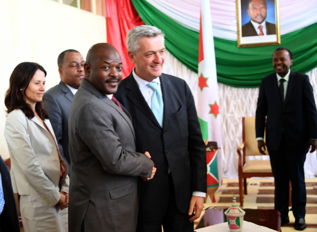 Burundi_Bwiza's tweet photo. #Burundi S.E @pnkurunziza vient de recevoir en audience à la @BdiPresidence Monsieur #Fillipo GRANDI Haut Commissaire de l' @unhcr après sa visite en #RDC et au #Rwanda https://t.co/yFZBKgUTNg