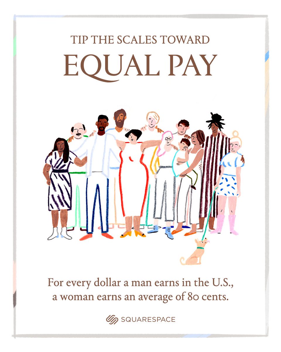 squarespace's tweet image. To help level the playing field on #EqualPayDay, we’re offering 20% off a new website made today with code EQUALPAY. Get started now: sqsp.link/VrjVGK