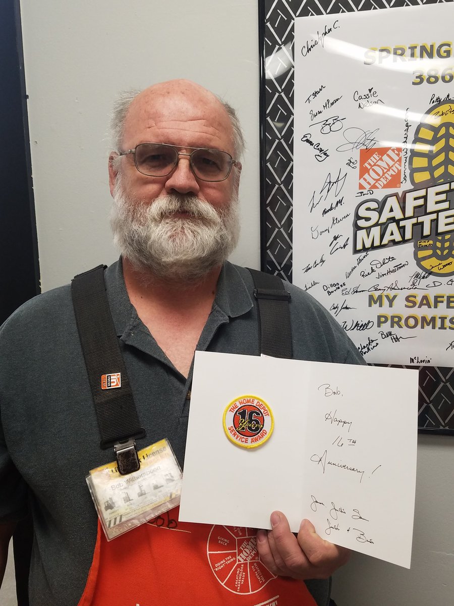 Congratulations Bob at 3867 for 16 years of dedication to The Home Depot! <a href="/jcmiller0770/">Jason Miller</a> @GardnerD314CBUS @HillardBob