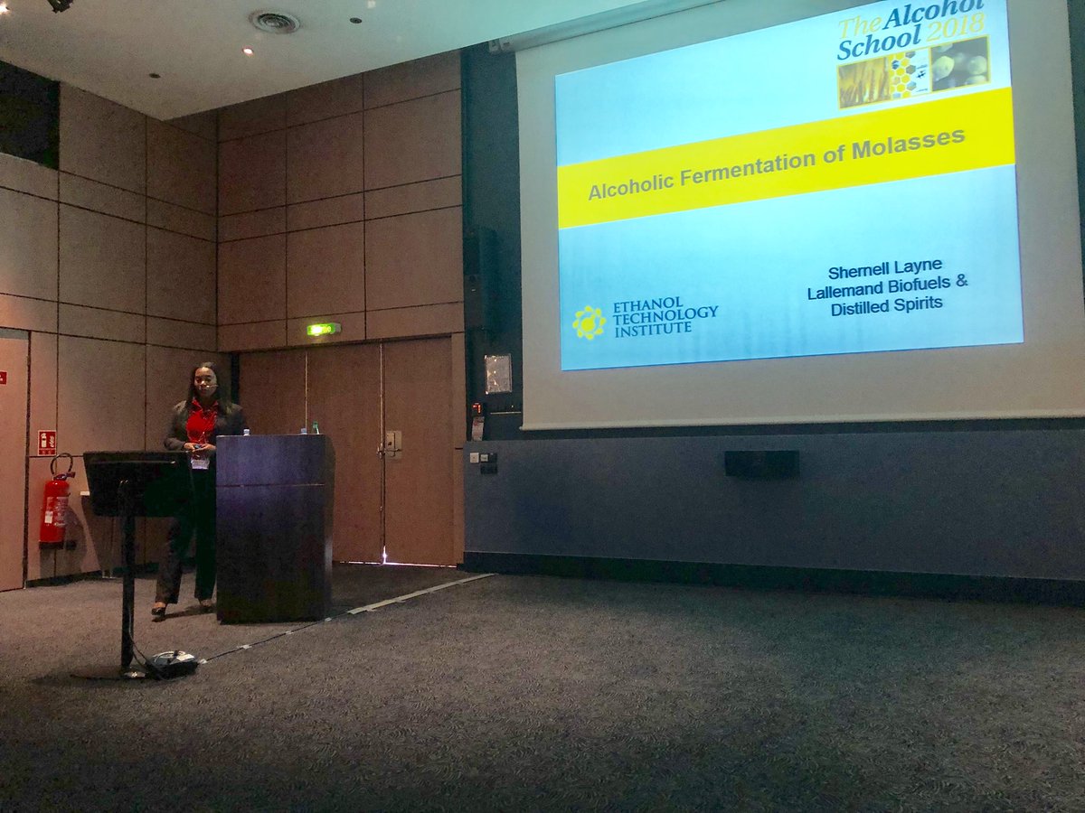 alcoholschool's tweet photo. Lecture time! No better way to get the afternoon going than listening to @LBDSCARIBBEAN talk about alcohol production from molasses. #ASTLS18 #rockingthemic https://t.co/JRmkbCl4yE