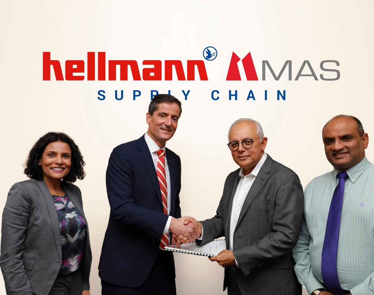 HellmannMESA's tweet photo. Hellmann grows MASsively in Sri Lanka!
#HellmannMESA #HellmannSriLanka #JointVenture #SupplyChain #4PL #ThinkingAhead #MovingForward
https://t.co/pFj8AAhRCp https://t.co/7rith8sc4k
