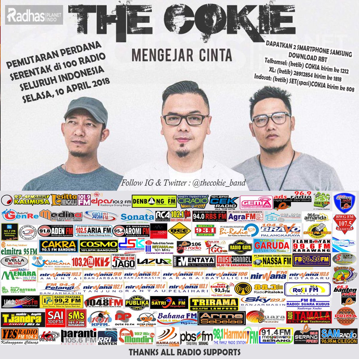 Radio_XtraFM's tweet photo. #PemutaranSerentakTheCokie @thecokie_band – Mengejar Cinta cc @dj_rimmo #TheCokieMengejarCinta #Xtrarelaxtime W/Naya 
#Buatkamuygsedangbersantai https://t.co/Nnc83YZOsY