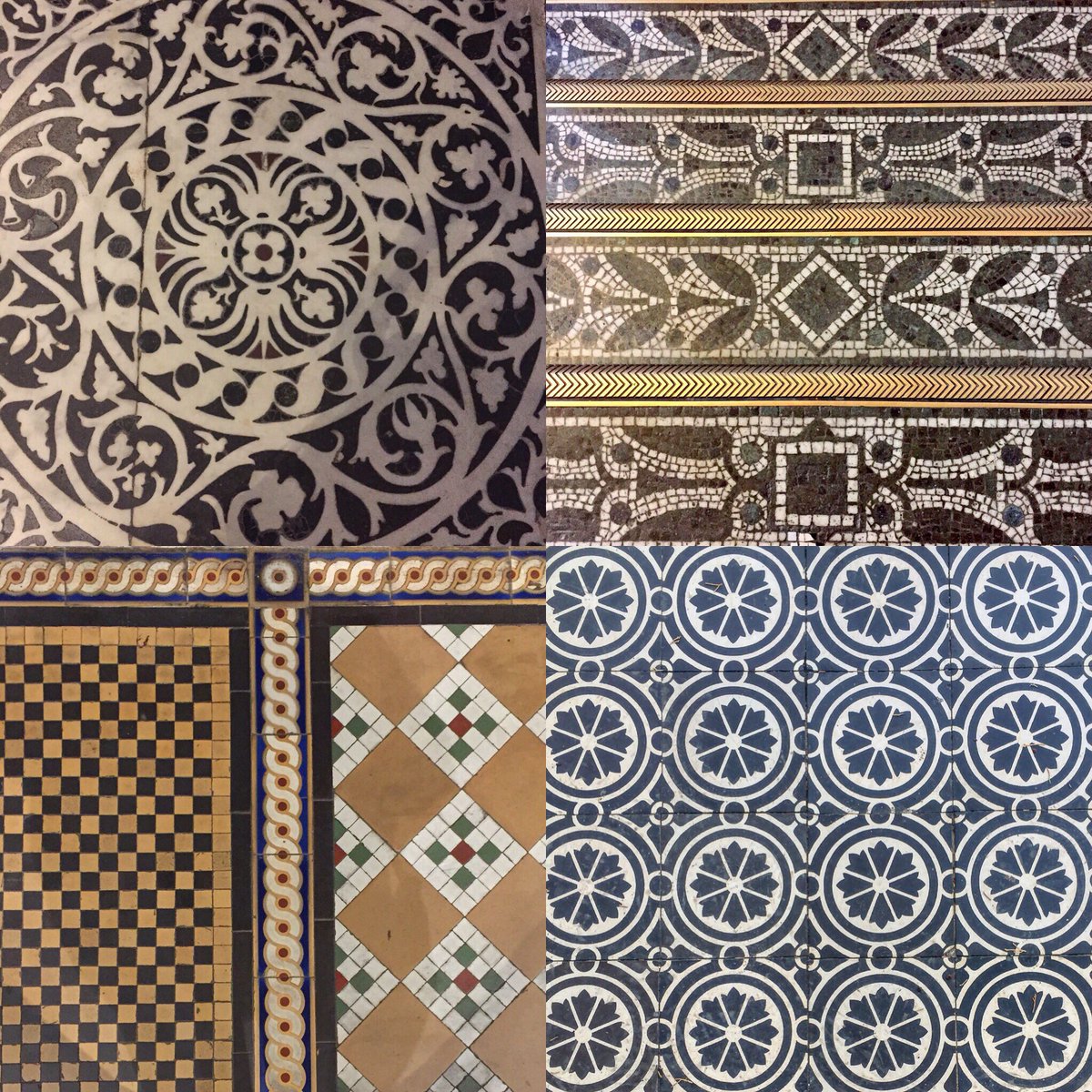 Patternistas's tweet image. A few of the patterned floors that have made us swoon. Discovered these in London, Lucca and the Island of Vis #patternistas #patternhunters