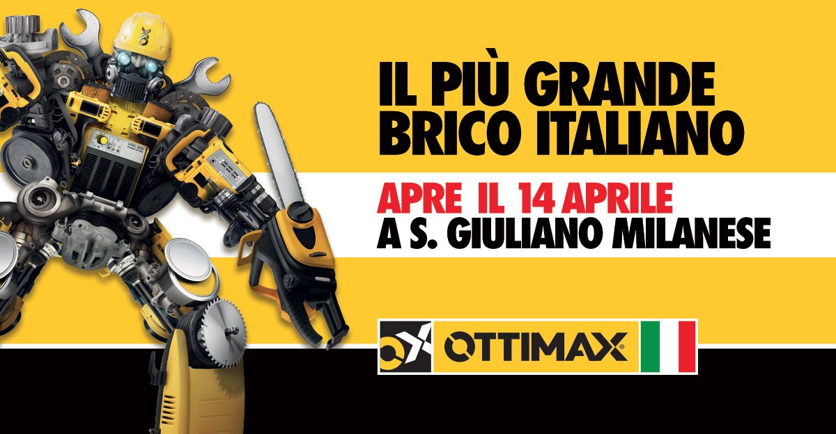 Ottimax apre a San Giuliano Milanese (MI), vivi con noi l'emozione di una nuova avventura!
Laura Cremaschi <a href="/Cremaschina/">Laura Cremaschi</a> madrina d'eccezione dell'evento.
Dalle 15.00, show mozzafiato del campione Vittorio Brumotti <a href="/brumottistar/">100%BRUMOTTI</a>.
-> goo.gl/N83efp
 #ottimaxsangiuliano