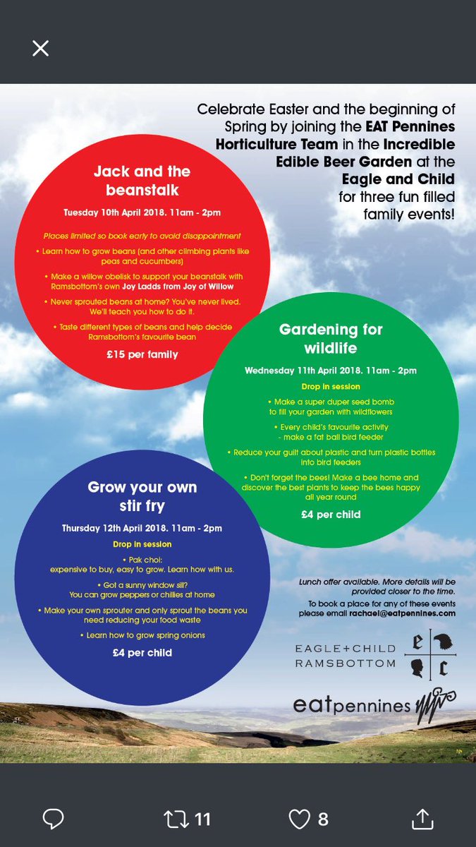 EatPennines's tweet photo. If you’re looking for great activities with the kids this week, they start today @EagleChildRammy #EasterHolidays #Bury #Bolton #Rossendale #Kidsactivities https://t.co/vxTN3CHByM