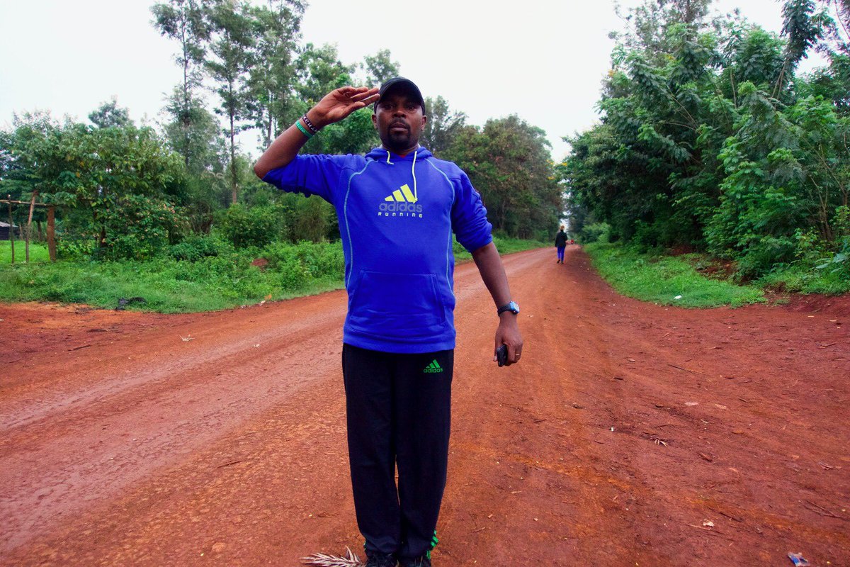 Meet my coach: Jason Mbote. 10 years ago he set his PB on marathon 2:07:37. Today he encourages me to get the best out of myself. Thanks Jason, for being my coach and friend. Today we did fartlek 17*(2/1) <a href="/LondonMarathon/">TCS London Marathon</a> <a href="/adidasrunning/">adidas Running</a>