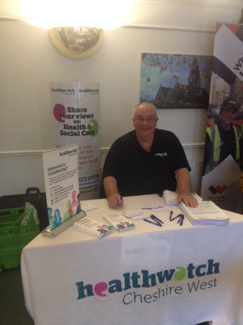 HealthwatchCW's tweet photo. This morning say hello to Neil at the Health and Wellbeing Market Place event at Wyvern House in Winsford. #ShareYourViews on Health and Social Care, and complete our Priorities Survey to let us know what is important to you @WellbeingWins @Winsfordtc @BrioWinsford https://t.co/sSoDAZA1vn