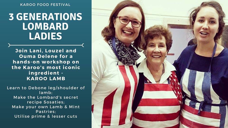 louzellombard's tweet photo. Really beyond #blessed to be doing the #LombardLadies 3 Generations Lamb Workshop with these incredible women again this year! They’ve taught me so much, and I still have so much to learn. Join us at the #KarooFoodFestival at @TrueLivingShop on Sunday, 29 April. Lunch served #KFF https://t.co/QYTKH2l8rg