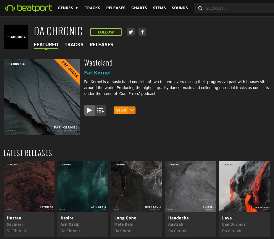 dachronicmusic's tweet photo. Fat Kernel's Wasteland "EP" is Pre-Order now on Beatport!
Grab your copy!
w/ @fatkernel

Buy on Beatport => https://t.co/PRFPRJM3Ho

#DeepHouse #ProgressiveHouse #Techno #FatKernel #ElectronicMusic #DaChronic #DaChronicMusic https://t.co/PSI7ljI46c