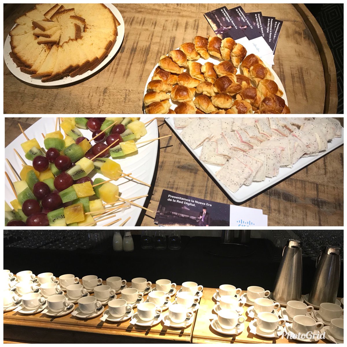 CarlaLucadeTena's tweet photo. En breve cafecito y picoteo rico. Todo listo! #thenetworkintuitive @cisco_spain https://t.co/wnTUFdgfjo