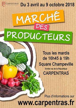 Carpentras84200's tweet photo. 📢Retrouvez dès ce soir et tous les mardis jusqu'au 9 octobre🗓, le marché 🍆🥕🌶🥦🍉🍇🧀 de producteurs. 16h45 > 19h00, Square Champeville, du 3 avril au 09 octobre 2018.
#Ventoux #Carpentras #tourismepaca 
https://t.co/jf6FnFvKf4 https://t.co/J3dYFptB8B