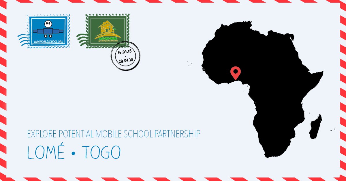 Busy Mobile School week ahead! While mobile school no°50 is being launched in Gliwice, Poland, our Africa coordinator <a href="/SanderDegeling/">Sander Degeling</a> will explore a new potential African partnership in the Togolese capital Lomé with the social workers of <a href="/agopodetogo/">Agopode</a> 🇹🇬