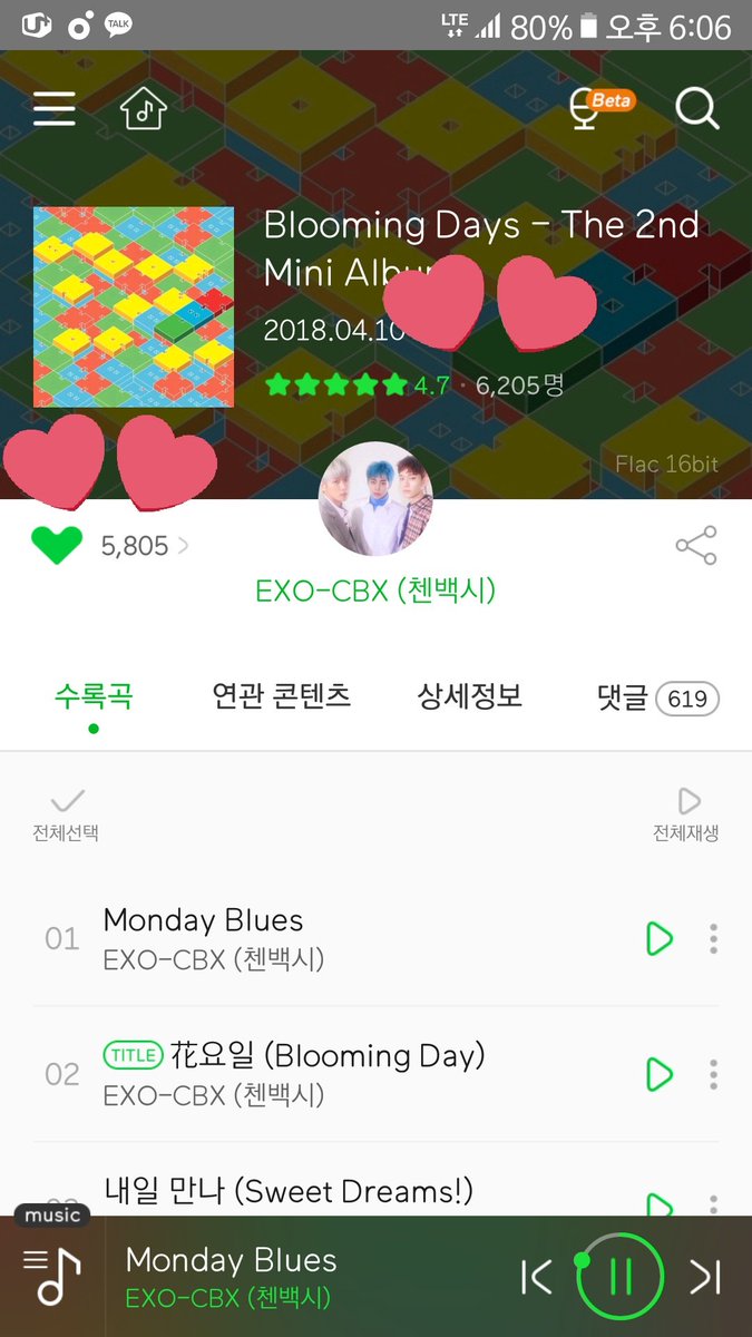 cbxcomebackwhen's tweet photo. 멜론을 사용하시는 다람쥐 가족 여러분! 첸백시 2집 앨범 좋아요는 누르셨나요? 별점도 주실수 있으니 꼭꼭 5점 달아주시면 감사하겠습니다!! 10초면 별점 5점과 앨범 좋아요를 누를 수 있습니다!! #EXO_CBX #BloomingDays #花요일 https://t.co/z1MK7KrktI