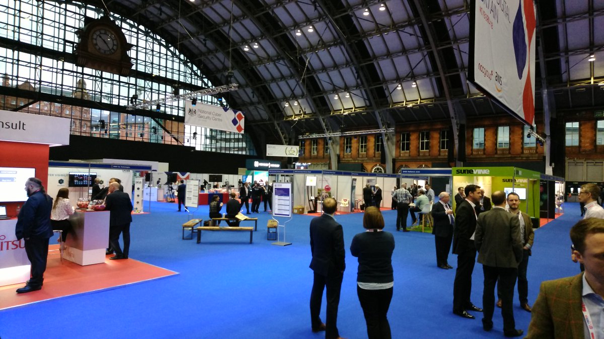 CamAuth's tweet image. The exhibition floor looking livelier now the delegates are arriving #CYBERUK18 @UKCyberGrowth @NCSC @CYBERUKEvents