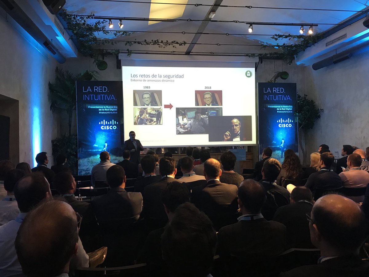 CarlaLucadeTena's tweet photo. Después del café retomamos con @Euti #thenetworkintuitive @cisco_spain #ciberseguridad https://t.co/JeW1hSP8eN